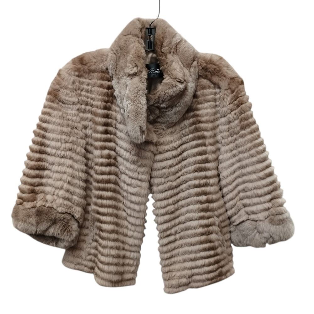 Belle Fare Womens Faux Fur Open Jacket Medium Brown Indie Sleeze Bratz Occasion